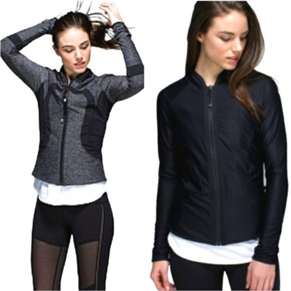 Lululemon Find Your Bliss Reversible Jacket Heathered Gray Black Women’s Size 4